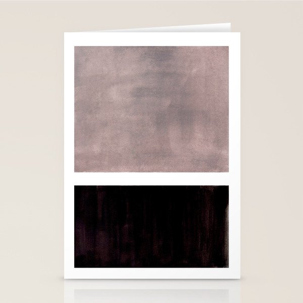 Mid Century Modern Minimalist Art Colorblock Rothko Inspired Squares Grey and Black Simple Abstract Stationery Card Gallery Image 2