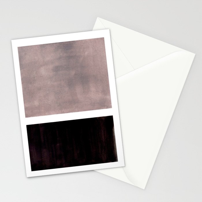 Mid Century Modern Minimalist Art Colorblock Rothko Inspired Squares Grey and Black Simple Abstract Stationery Card Gallery Image 2
