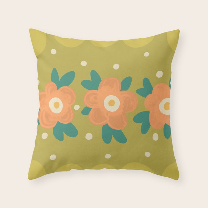 Florista green Throw Pillow Gallery Image 6