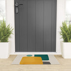 Teal Mustard Abstract Shapes 01 Welcome Mat Gallery Image 3