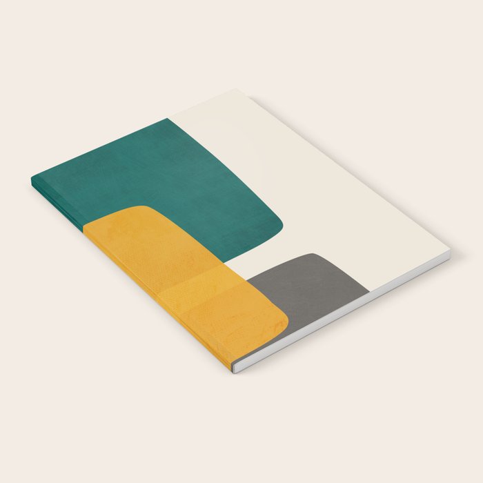 Teal Mustard Abstract Shapes 01 Notebook Gallery Image 1