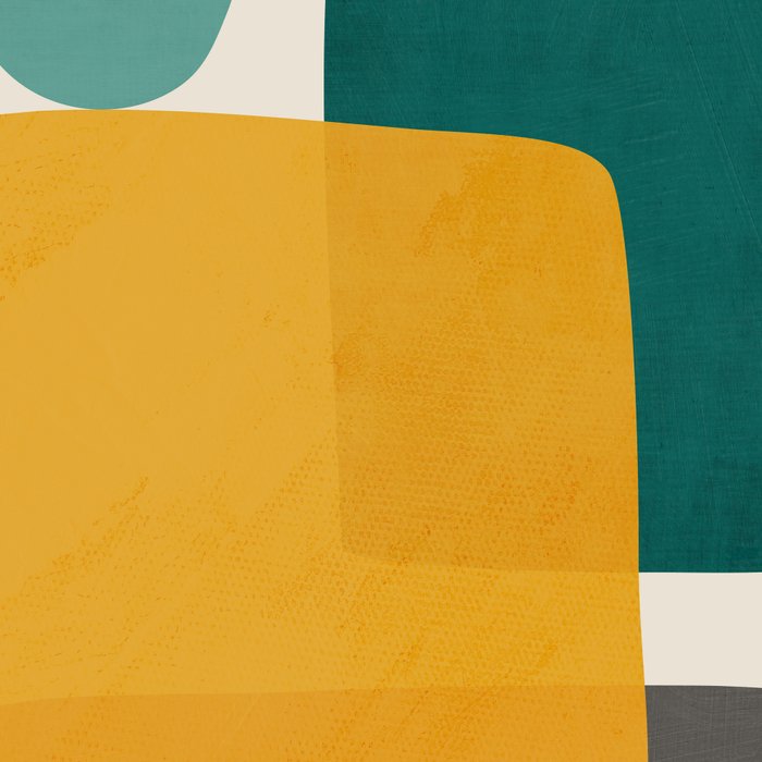 Teal Mustard Abstract Shapes 01 Coffee Mug Gallery Image 2