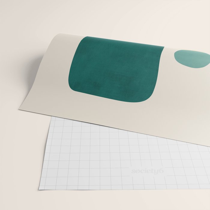 Teal Mustard Abstract Shapes 01 Wrapping Paper Gallery Image 2