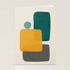 Teal Mustard Abstract Shapes 01 Stationery Card Gallery Image 2