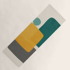 Teal Mustard Abstract Shapes 01 Yoga Mat Gallery Image 1