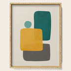 Teal Mustard Abstract Shapes 01 Serving Tray Gallery Image 1