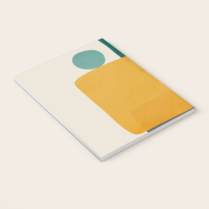 Teal Mustard Abstract Shapes 01 Notebook Gallery Image 3