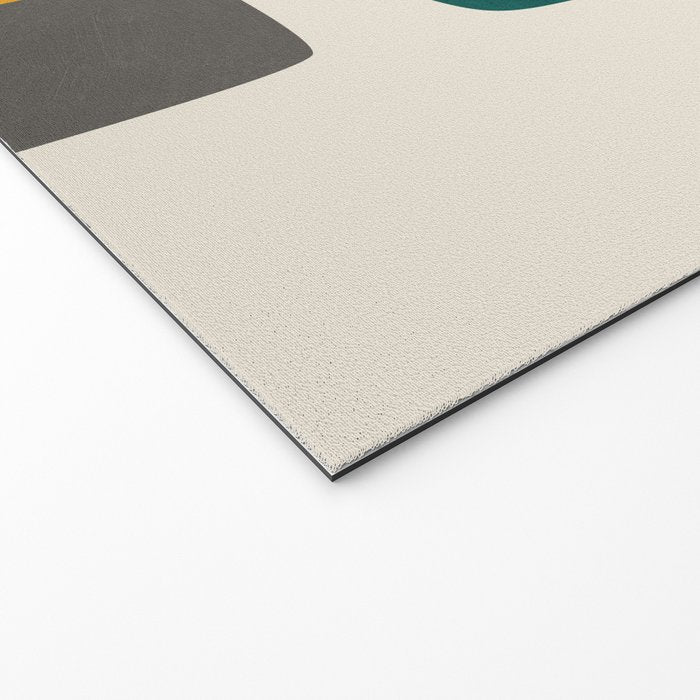 Teal Mustard Abstract Shapes 01 Welcome Mat Gallery Image 2