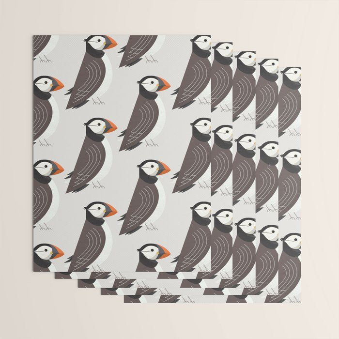 Whimsy Atlantic Puffin Wrapping Paper Gallery Image 3