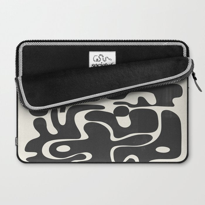 Minimal Abstract Maze - Noir Laptop Sleeve Gallery Image 2