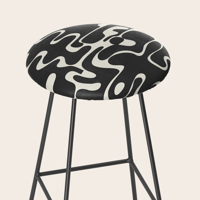 Minimal Abstract Maze - Noir Stool Gallery Image 2