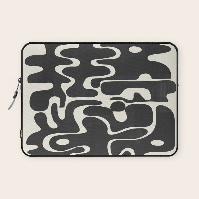 Minimal Abstract Maze - Noir Laptop Sleeve Gallery Image 1