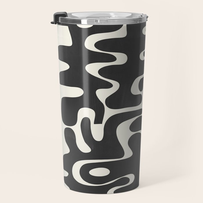 Minimal Abstract Maze - Noir Travel Mug Gallery Image 3
