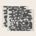 Minimal Abstract Maze - Noir Placemat Gallery Image 1