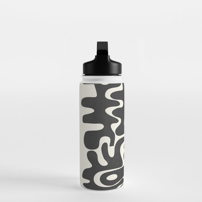 Minimal Abstract Maze - Noir Water Bottle Gallery Image 3