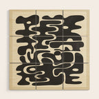 Minimal Abstract Maze - Noir Wood Wall Art Gallery Image 1