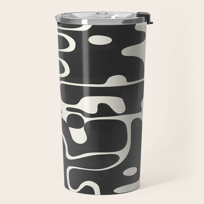 Minimal Abstract Maze - Noir Travel Mug Gallery Image 2