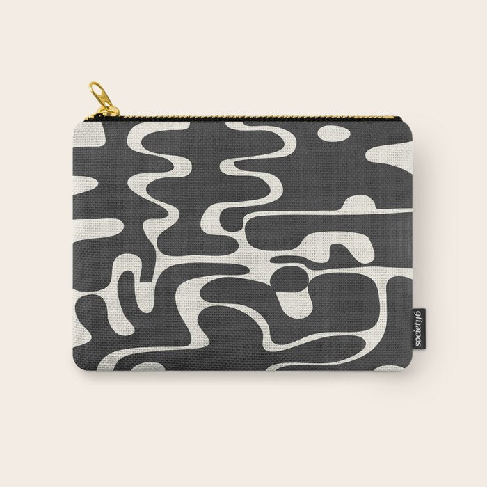 Minimal Abstract Maze - Noir Carry All Pouch Gallery Image 1