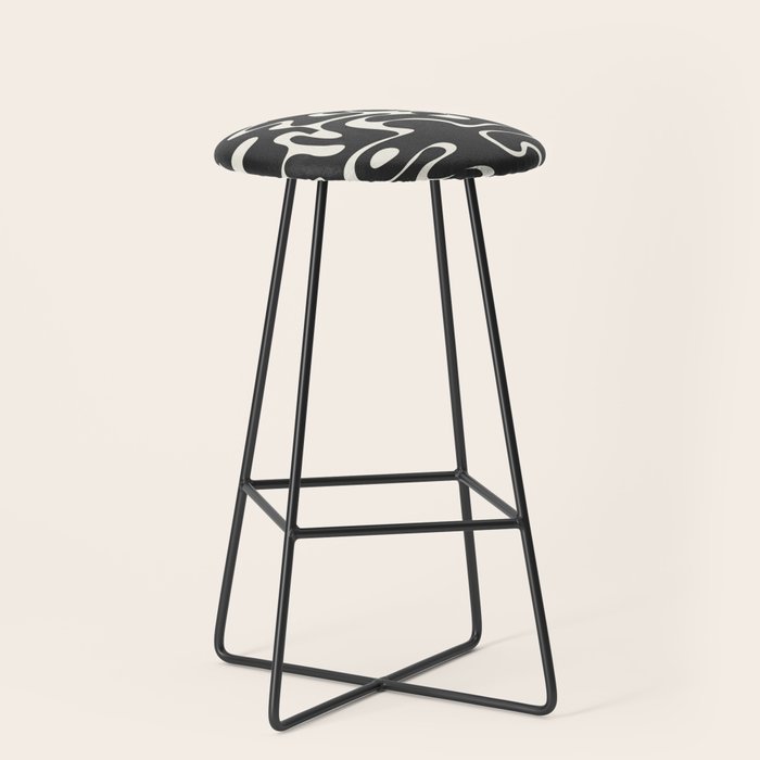 Minimal Abstract Maze - Noir Stool Gallery Image 1