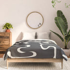 Minimal Abstract Maze - Noir Comforter Gallery Image 3