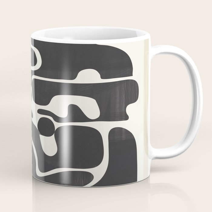 Minimal Abstract Maze - Noir Coffee Mug Gallery Image 1