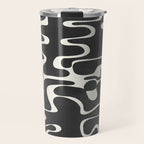 Minimal Abstract Maze - Noir Travel Mug Gallery Image 1