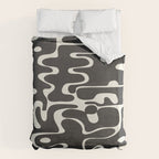 Minimal Abstract Maze - Noir Duvet Cover Gallery Image 6