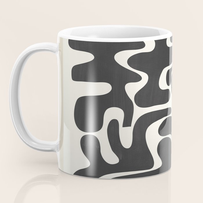 Minimal Abstract Maze - Noir Coffee Mug Gallery Image 3