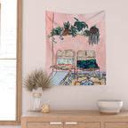 Two Chairs and a Napping Ginger Cat Wall Tapestry Gallery Image 2