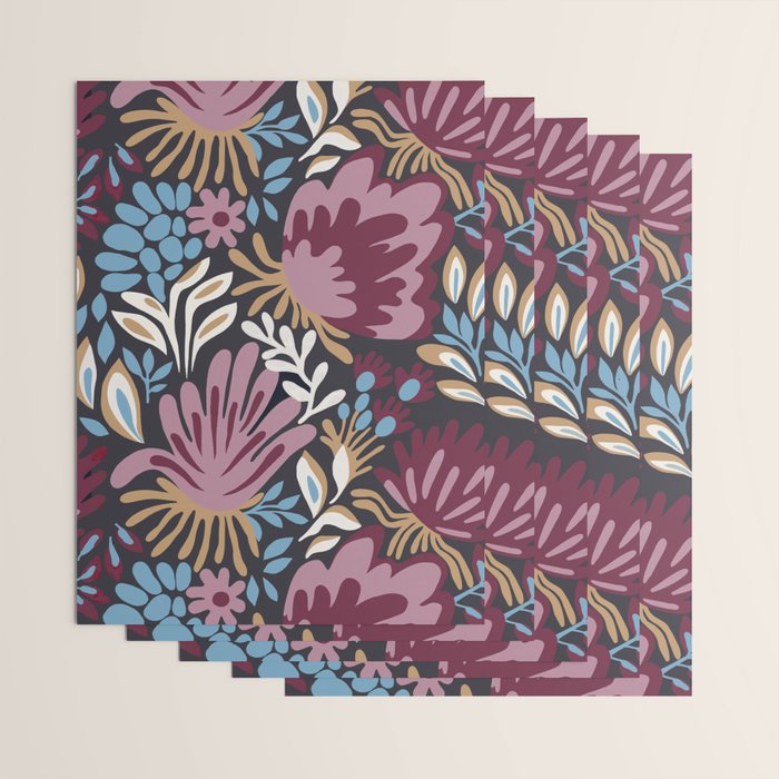 Dark Lush Floral Escape Wrapping Paper Gallery Image 3
