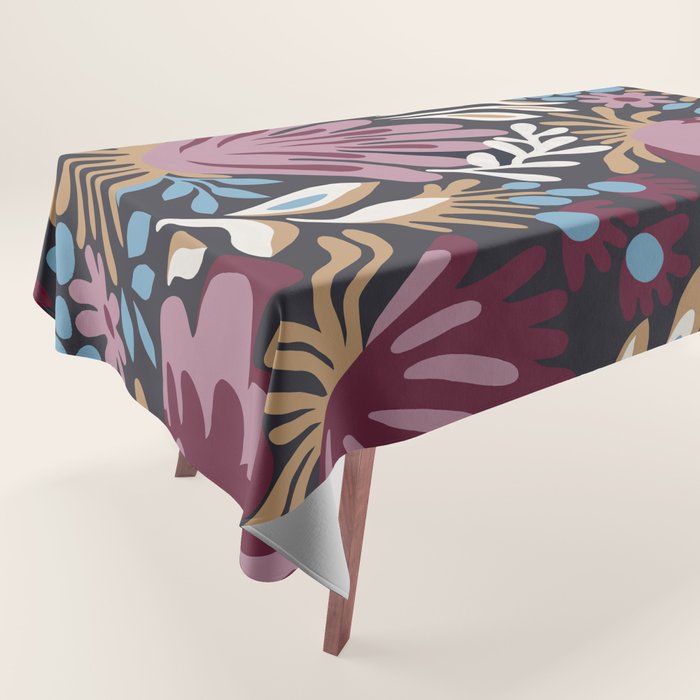 Dark Lush Floral Escape Tablecloth Gallery Image 1