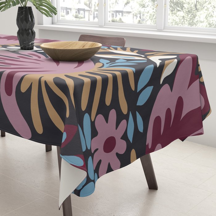 Dark Lush Floral Escape Tablecloth Gallery Image 3