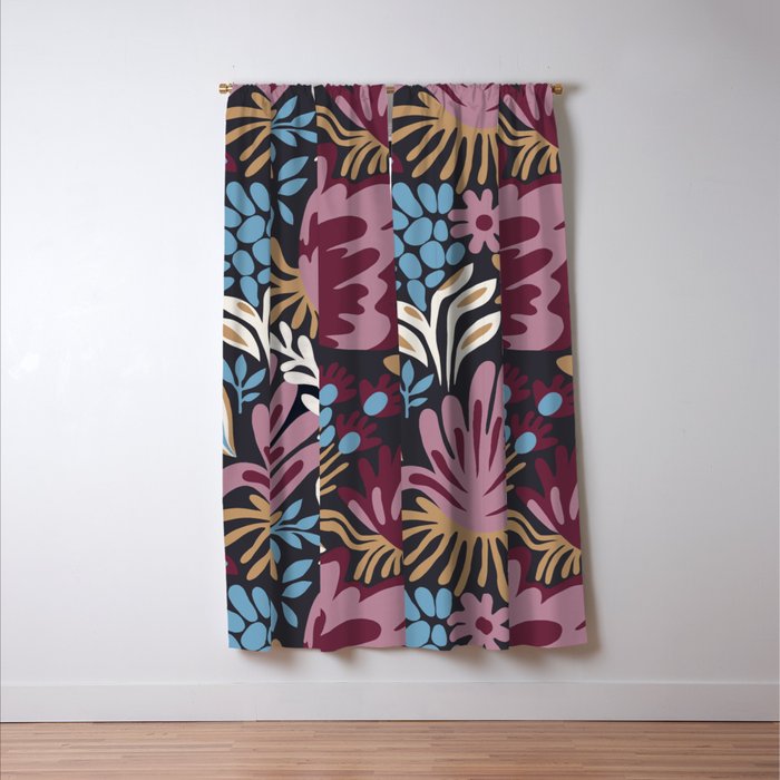 Dark Lush Floral Escape Window Curtain Gallery Image 3