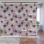 Abstract flowered paint modern Wall Mural Gallery Image 1