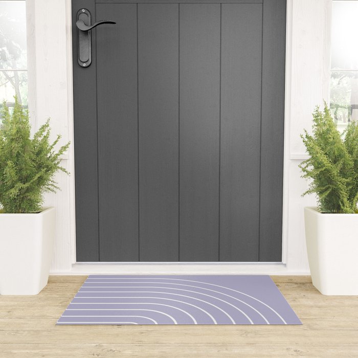 Minimal Arch XXXIII Lilac Purple Modern Geometric Lines Welcome Mat Gallery Image 3
