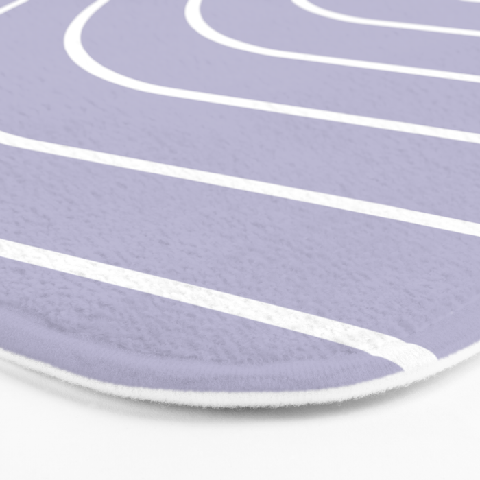 Minimal Arch XXXIII Lilac Purple Modern Geometric Lines Bath Mat Gallery Image 3