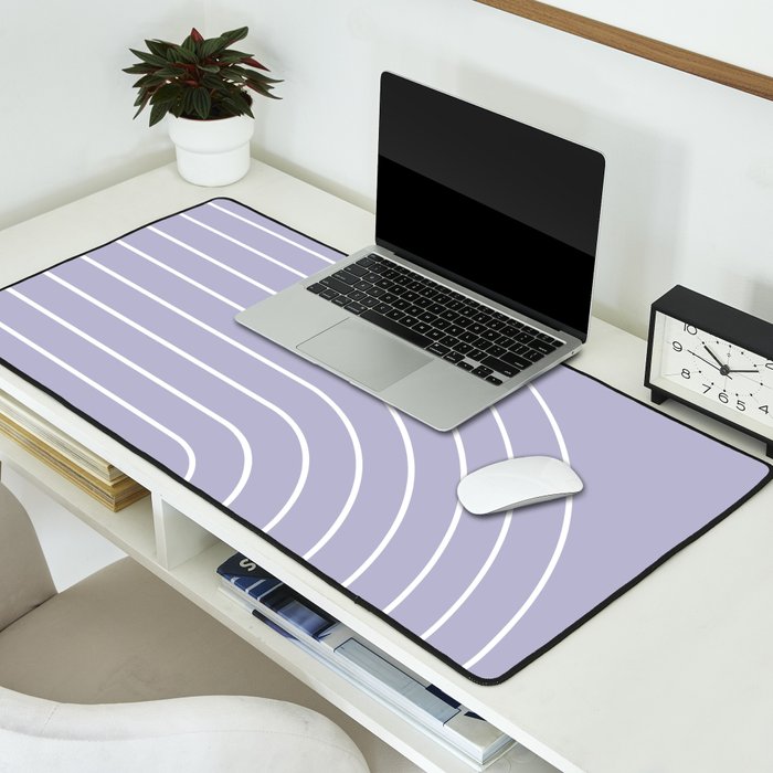 Minimal Arch XXXIII Lilac Purple Modern Geometric Lines Desk Mat Gallery Image 2