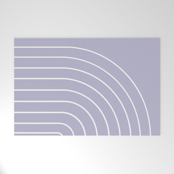 Minimal Arch XXXIII Lilac Purple Modern Geometric Lines Welcome Mat Gallery Image 1