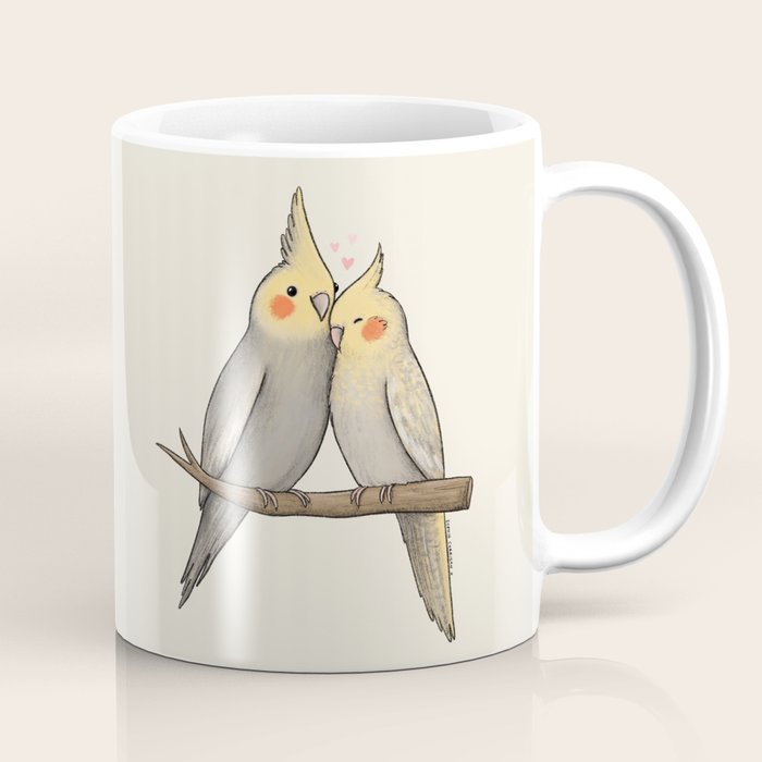 Cockatiel Cuddle Coffee Mug Gallery Image 1