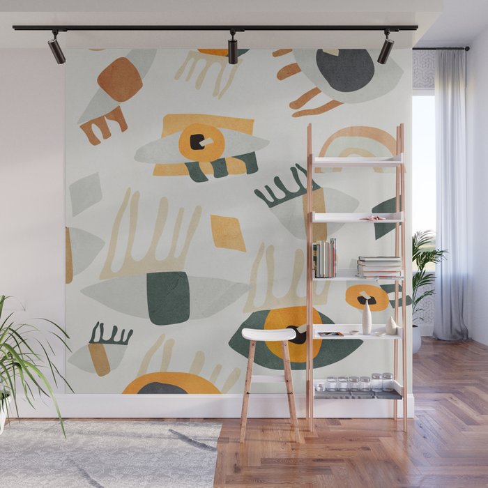 Abstract Art Eyes Wall Mural Gallery Image 1