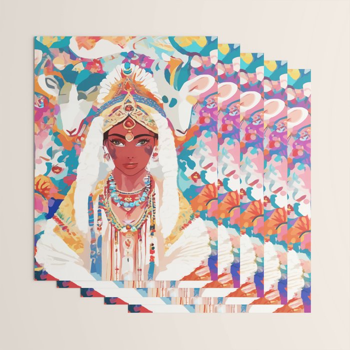 Her Highness, Royal Princess Royalty Queen, Boss Lady Brown Girl Boss, Bohemian Eclectic Heir Empower Portrait Wrapping Paper Gallery Image 3
