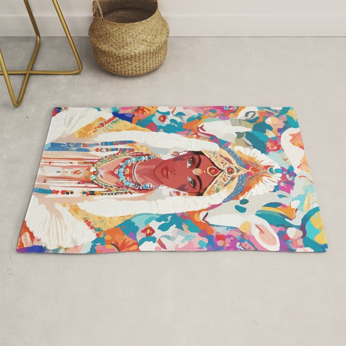 Her Highness, Royal Princess Royalty Queen, Boss Lady Brown Girl Boss, Bohemian Eclectic Heir Empower Portrait Rug Gallery Image 1