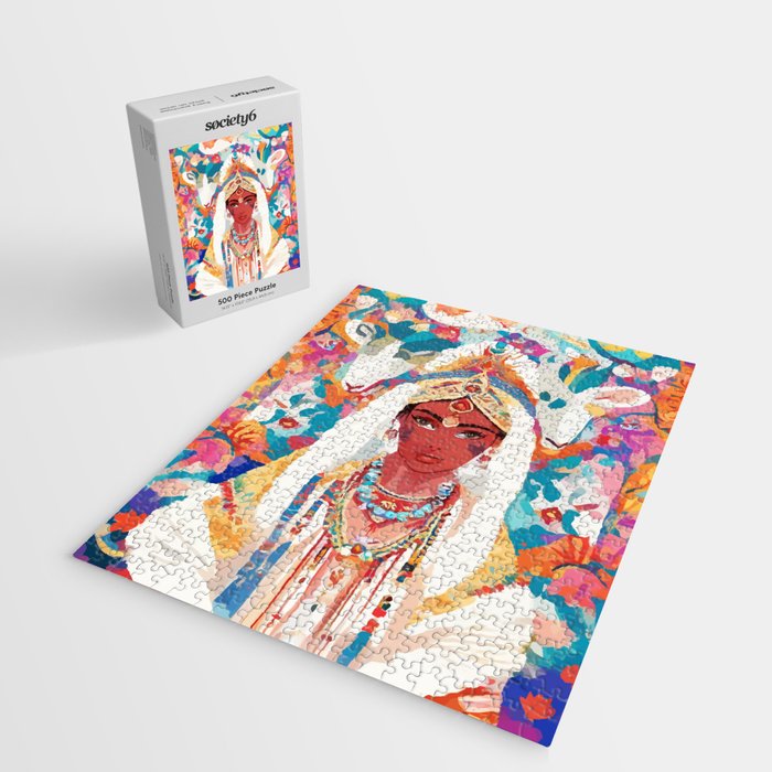 Her Highness, Royal Princess Royalty Queen, Boss Lady Brown Girl Boss, Bohemian Eclectic Heir Empower Portrait Jigsaw Puzzle Gallery Image 2
