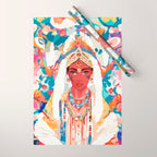 Her Highness, Royal Princess Royalty Queen, Boss Lady Brown Girl Boss, Bohemian Eclectic Heir Empower Portrait Wrapping Paper Gallery Image 1