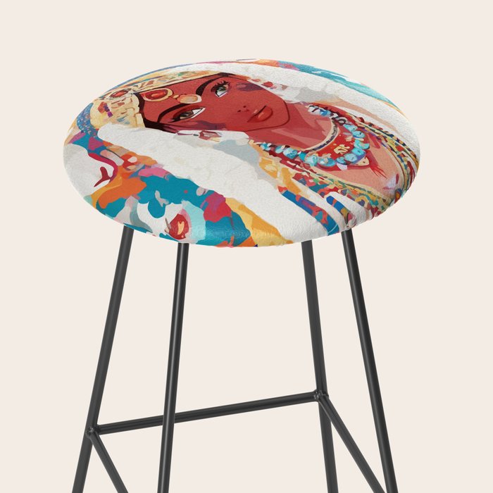 Her Highness, Royal Princess Royalty Queen, Boss Lady Brown Girl Boss, Bohemian Eclectic Heir Empower Portrait Stool Gallery Image 2