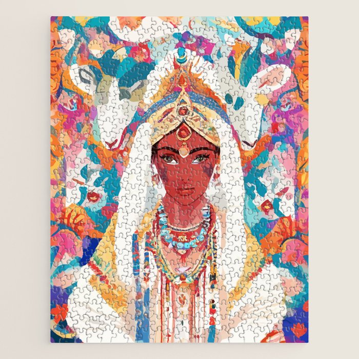 Her Highness, Royal Princess Royalty Queen, Boss Lady Brown Girl Boss, Bohemian Eclectic Heir Empower Portrait Jigsaw Puzzle Gallery Image 1