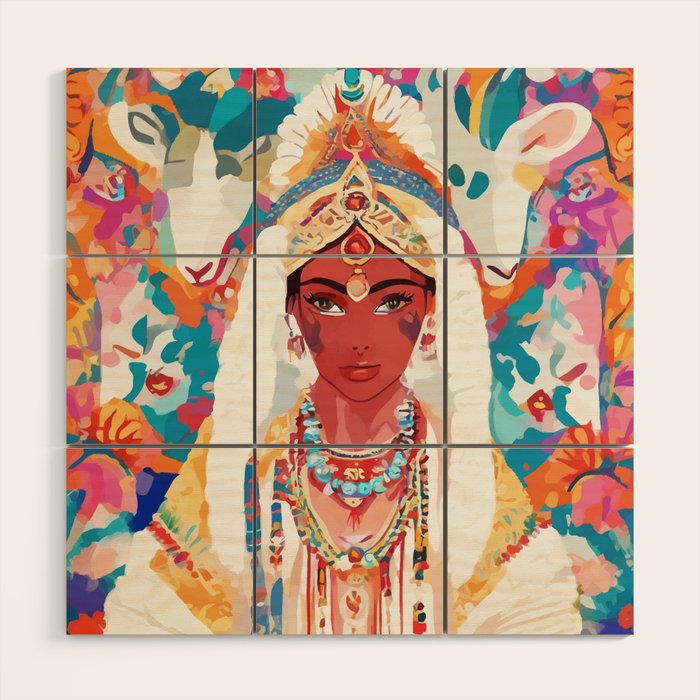 Her Highness, Royal Princess Royalty Queen, Boss Lady Brown Girl Boss, Bohemian Eclectic Heir Empower Portrait Wood Wall Art Gallery Image 1