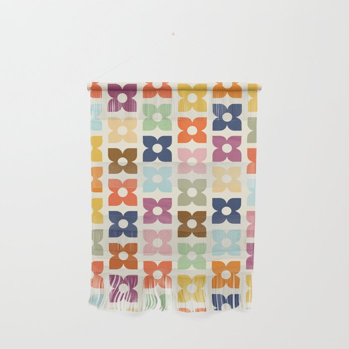 Retro Nostalgic Pastel Flowers Wall Hanging Gallery Image 1