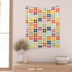 Retro Nostalgic Pastel Flowers Wall Tapestry Gallery Image 2
