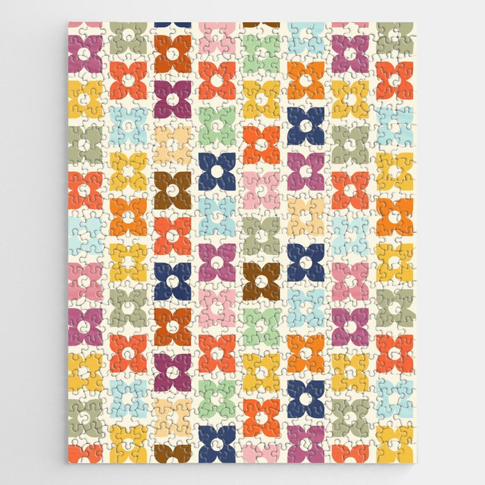 Retro Nostalgic Pastel Flowers Jigsaw Puzzle Gallery Image 1